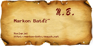 Markon Bató névjegykártya